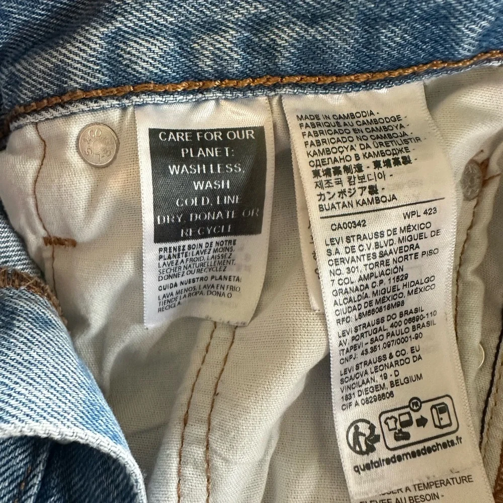 Levi's Distressed 501 Original Button-Fly Jean Shorts Size 29 - Picture 6 of 8